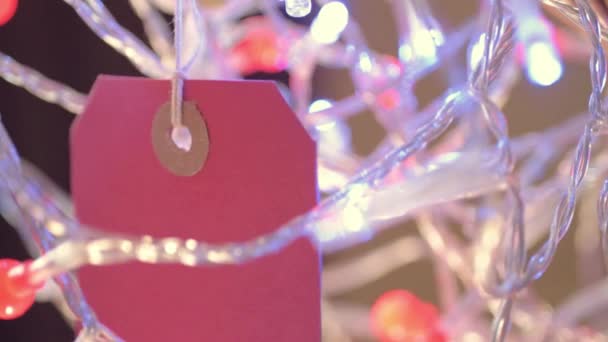 Christmas Decorations Red Gift Label — Stock Video