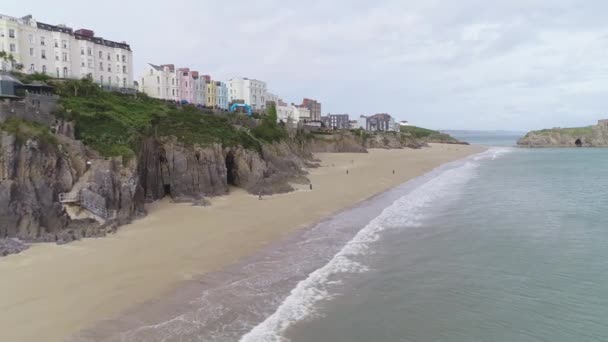 Footage Beach Tenby Wales — 비디오