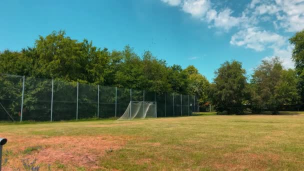Soccer Goal Green Park Field — Stockvideo