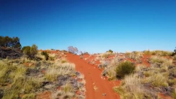 Drone Reveals Huge Dry Salt Lake Flying Remote Red Dirt — 图库视频影像