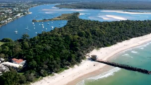 Weitwinkelaufnahme Von Noosa Beach Noosa Heads Queensland Australien — Stockvideo
