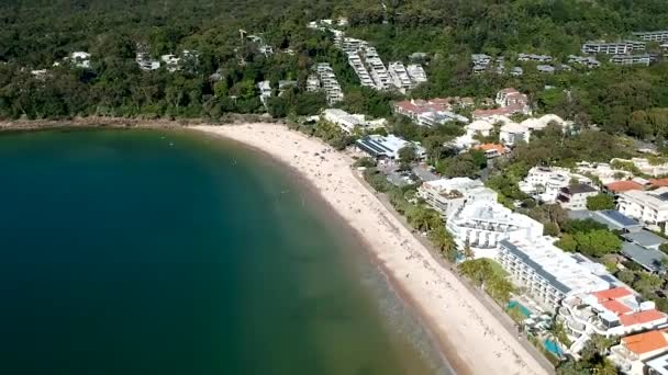 Aerial Reveal Noosa Beach Noosa Heads Queensland Australia — Stock video