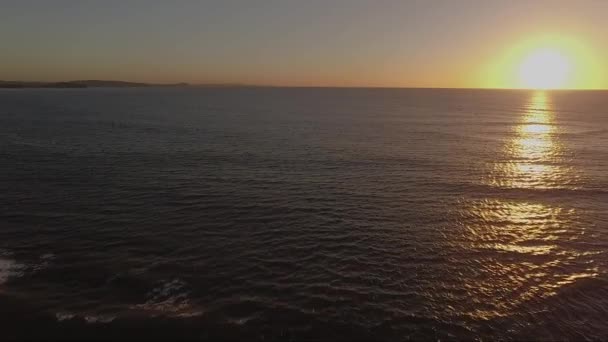Sunrise Drone Shot Water Sun Right Frame Long Reef Unique — Stock video