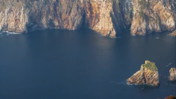 Time Lapse Slieve League Cliffs Sunny Summer Day Wild Atlantic — стоковое видео