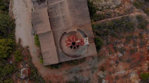 Quicklime Factory Portugal Top Drone View Rotating Clockwise Lowering — Video