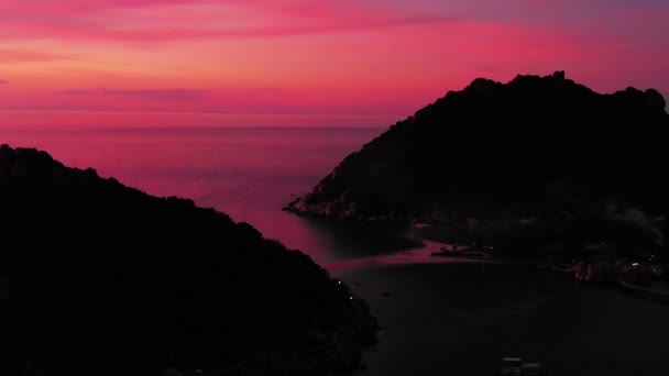 Aerial Shot Koh Nang Yuan Sunset Thailand — Wideo stockowe