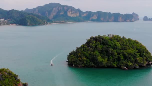 Aerial Nang Beach Krabi Island Thailand — Stockvideo