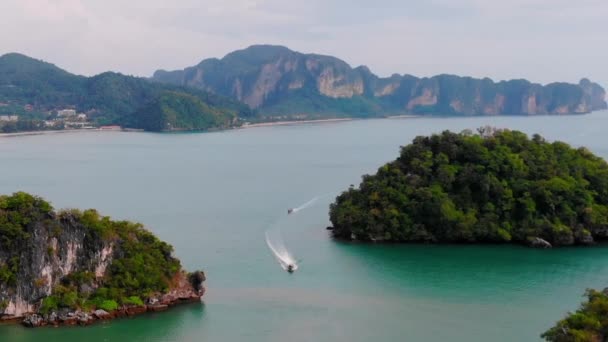 Aerial Nang Beach Krabi Island Thailand — Stockvideo