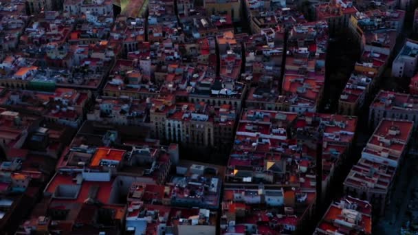 Barcelona Gothic Quarter Air View Spain — стокове відео