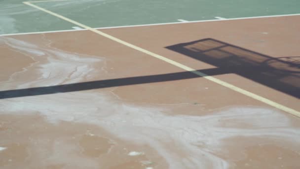 Shadow Basketball Board Used Outdoor Court — Video
