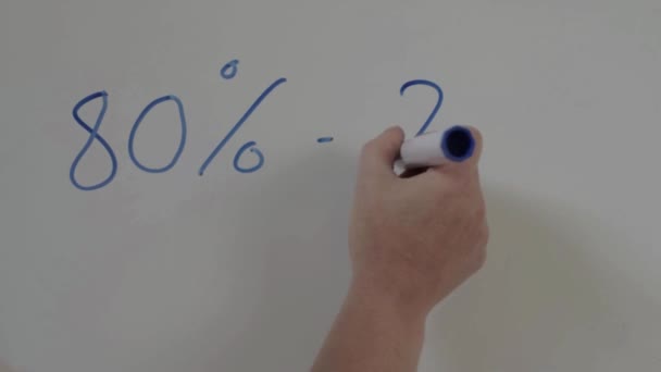 Pareto Law Writing Whiteboard — Stock video