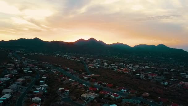 Fountain Hills Seen Drone Aerial Sunset Shot — Stock video
