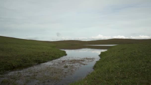 Clouds Moving Still Scottish Loch Formed Sea Level Glacial Activity — Wideo stockowe