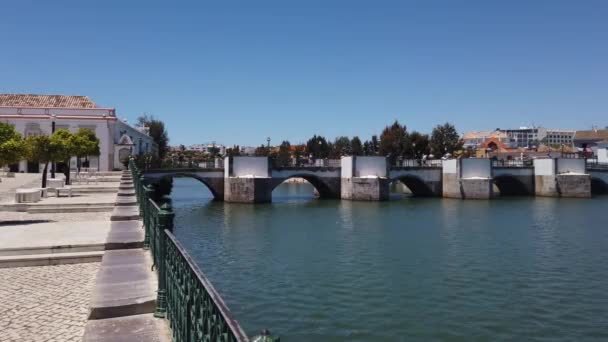 Вейд Застрелив Середньовічний Міст Тавіри Коли Пішоходи Перейшли Річку Гілао — стокове відео