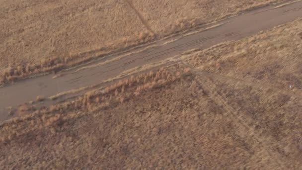 Plan Aérial Montrant Surface Sol Une Vieille Piste Abandonnée — Video