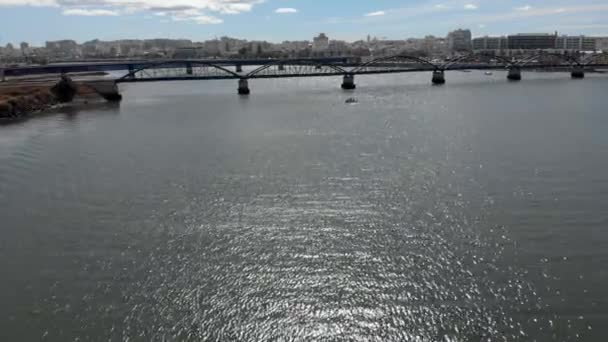 Aerial View Bridge River Dolly — Vídeos de Stock