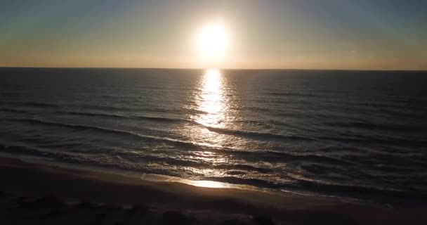 Aerial Drone Shot Beach Sunset Captiva Island Florida Slow Wide — Vídeos de Stock