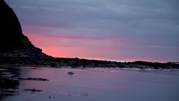 Midsummer Night Falls Northern Polar Circle Beautiful Scenery — Vídeos de Stock