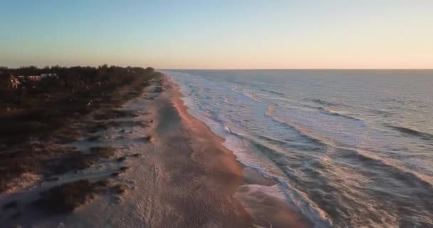 Wide Circular Pan Beach Waves Captiva Island Florida Shot Sunset — Stok video