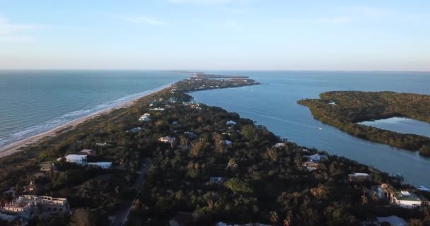 Aerial Drone Shot Looking North Captiva Island Florida View Includes — ストック動画