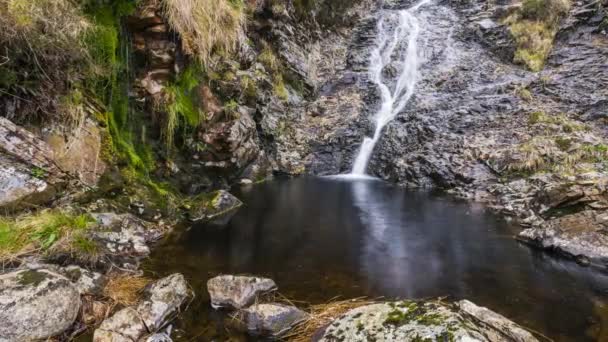 Time Lapse Outdoor Nature Waterfall County Donegal Ireland — стоковое видео