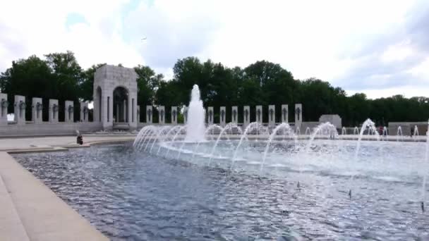 Beautiful Respectful View World War Memorial Its Fountains Pacific Pillar — Video