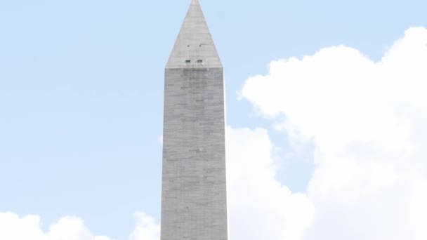 Gros Plan Monument Washington Travers Quelques Arbres Situés Washington Aux — Video