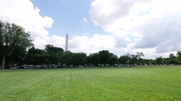 Wide Washington Monument Some Trees Located Washington Usa — ストック動画