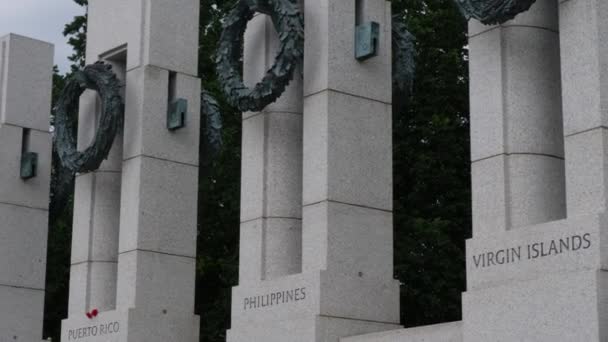 Pillars State Names World War Memorial National Mall Washington — Stockvideo