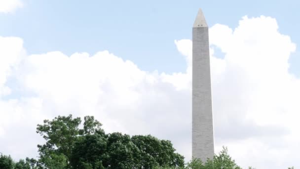 Close Washington Monument Some Trees Located Washington Usa — Vídeo de Stock