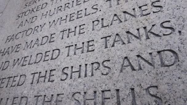 Beautiful Respectful View World War Memorial Its Fountains Pacific Pillar — Video Stock