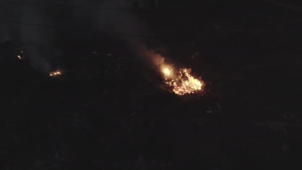 Forest Transition Side Road Fire Bushfire Deforestation Ecological Problems Lightning — Stockvideo