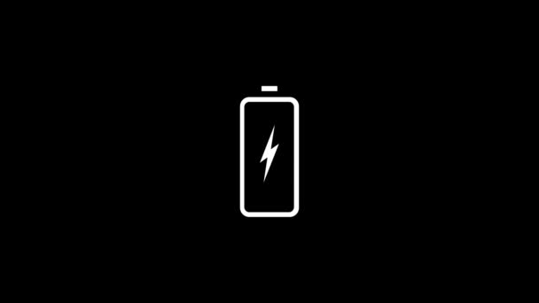 Cellulare Icona Batteria Scarica Lampeggiante — Video Stock