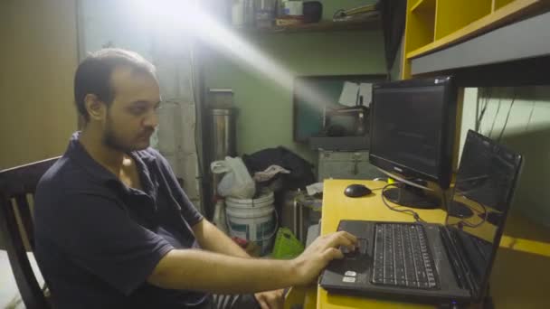 Filmmaker Editing His Desk — Wideo stockowe