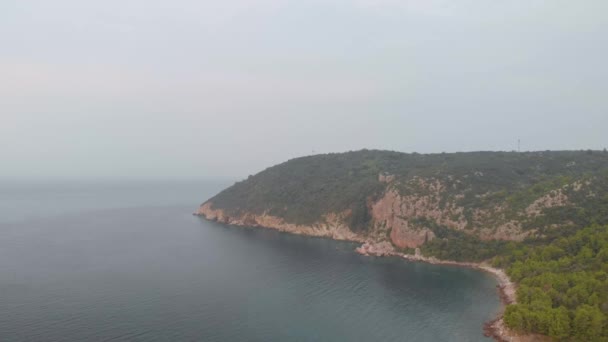 Images Drone Ralenti Cinématographique Mer Adriatique Sutomore Monténégro — Video