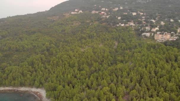 Cinematic Slow Motion Drone Footage Adriatic Sea Sutomore Montenegro — Vídeo de stock
