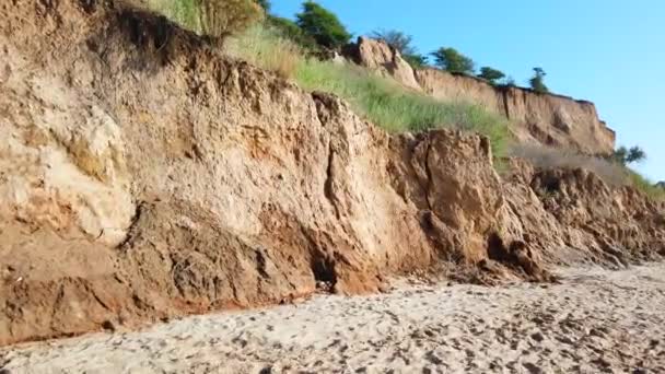 Landslide Slopes Seashore — Stockvideo