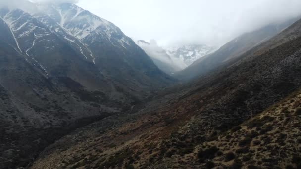 Létání Přes Andes Těsně Nad Zemí Blíží Zasněženým Horám — Stock video
