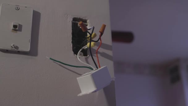 Smart Electrical Outlet Install Wall — Vídeos de Stock