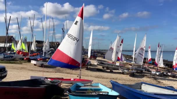 Sailing Dingies Ready Launch Whitstable Kent — Stock videók