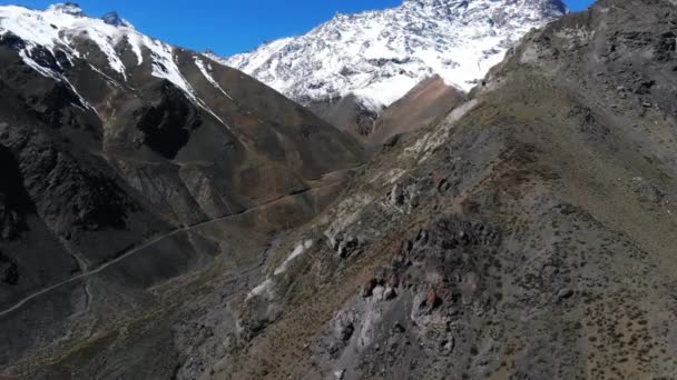 Ascending Mountain Peaks Chilean Andes — Stockvideo