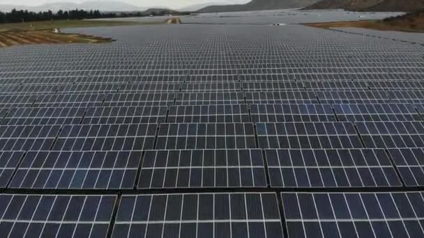 Aerial Shot High Speed Solar Panels Chile — 图库视频影像