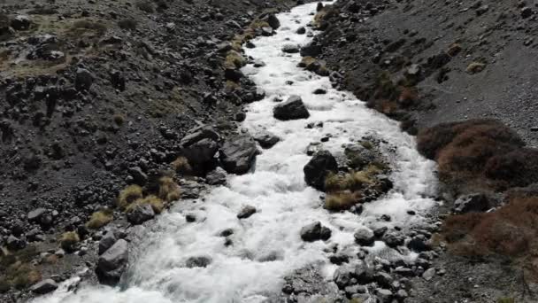 Aerial Static Shot River Strong Current Chile — Video Stock