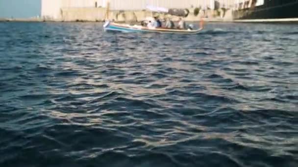 Tilt Sea Water Boats Sailing Harbour Valletta Malta — 图库视频影像