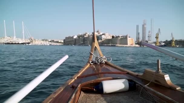 Point View Gondola Crossing Harbour Valletta Malta — 图库视频影像