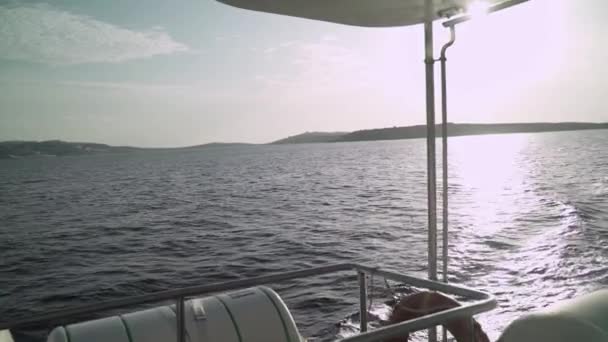 Islands Malta Seen Boat Sailing Ocean — Vídeos de Stock