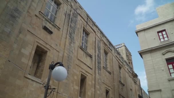 Panning Old Maltese Building Capital Valletta Malta — ストック動画