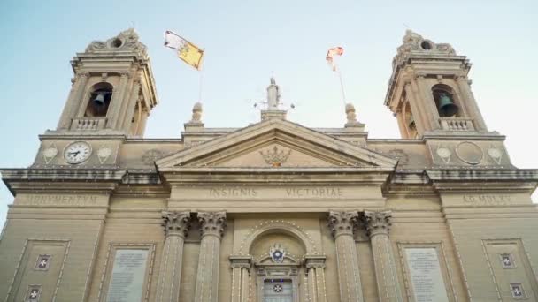 Церква Святого Юліана Сенґлеї Мальта Під Час Святкових Днів Вересні — стокове відео