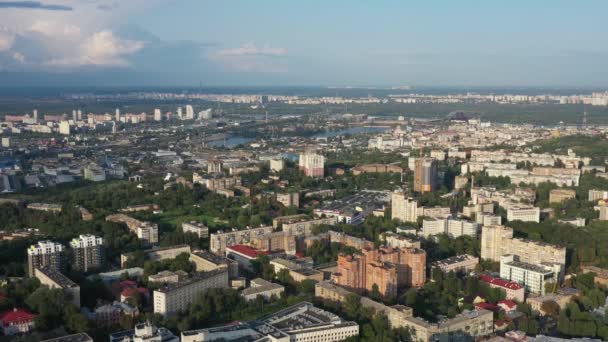 Luchtfoto Van Skyline Van Kiev Oekraïne — Stockvideo