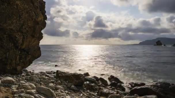 Time Lapse Rugged Rocky Coastline Dramatic Sky Wild Atlantic Way — Video Stock
